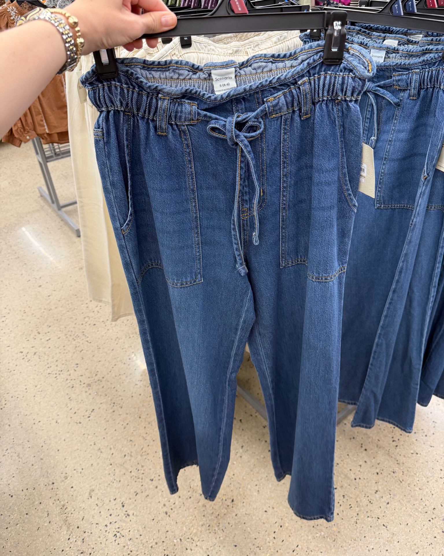 Scenario wide leg drawstring jeans #walmartfashion