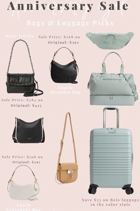 Nordstrom Anniversary Sale finds! Public Access begins July 17th! Beis luggage, Coach, Marc Jacobs, Kate Spade and more handbags on sale! 

#LTKxNSale #LTKsalealert #LTKitbag