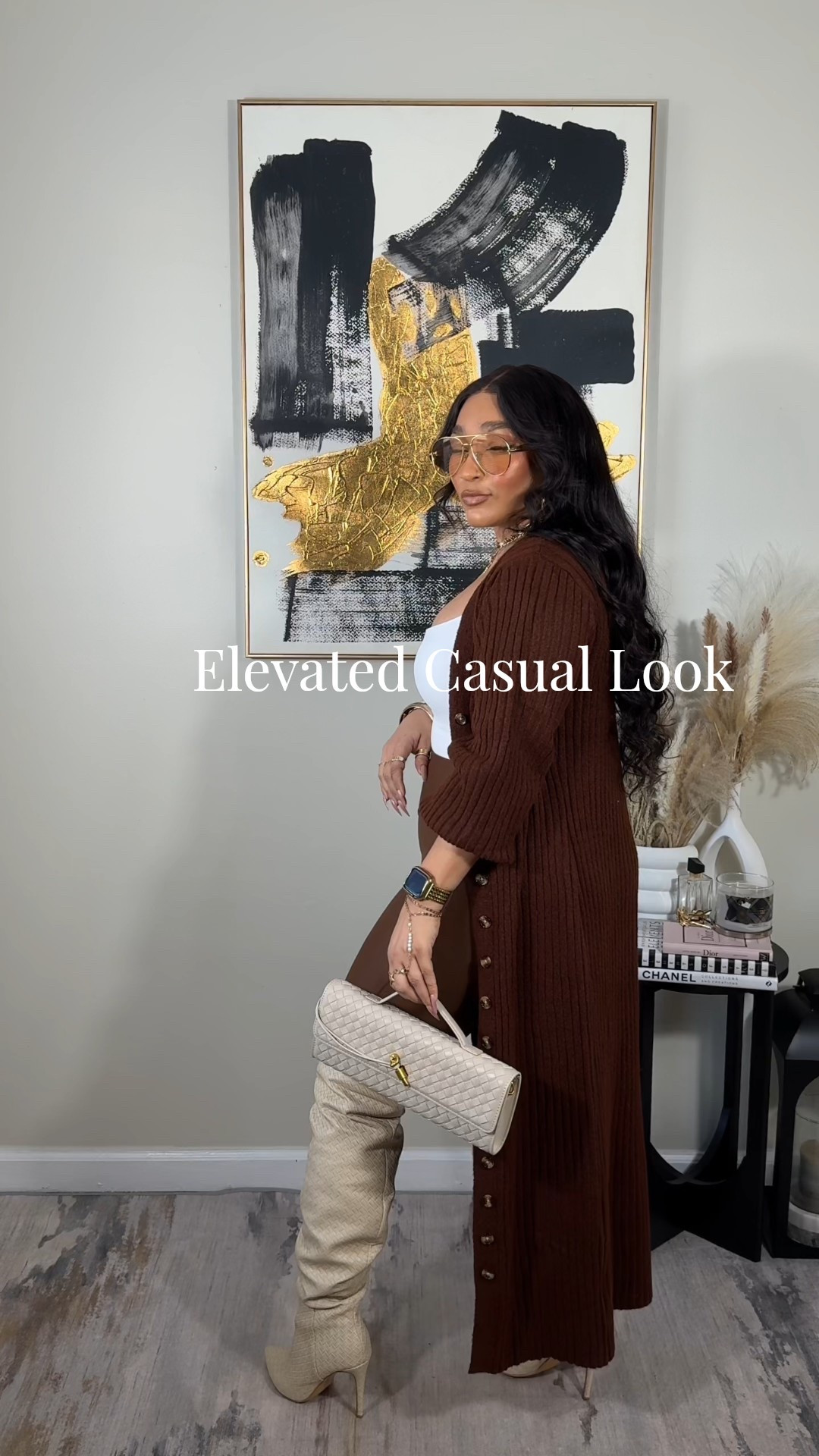 Chocolate and leather easy and elevated! This outfit is so versatile! You can dress it up with heels or down with your fav sneakers (which I also did!) Check out my other reels on how I styled this base in order to get multiple outfits!! 

#LTKgrwm #LTKSeasonal #LTKootd