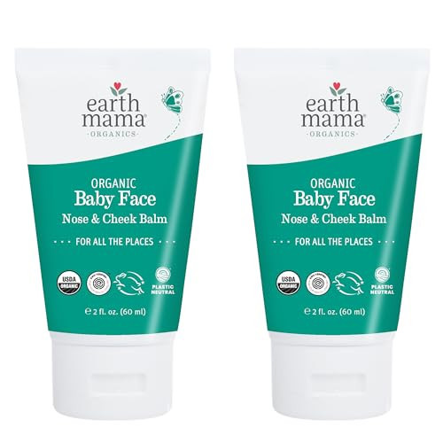 Earth Mama Organic Baby Face Nose & Cheek Balm | Moisturizer with Calendula Oil for Dry Skin Care, Natural Petroleum Jelly Alternative (2-Fluid Ounce, 2-Pack) | Amazon (US)
