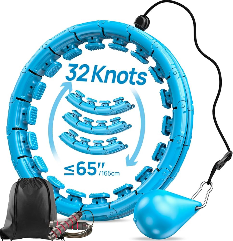APzek Weighted Exercise Hoop Plus Size, 32 Detachable Knots for Adults & Beginners, 2 in 1 Abdome... | Amazon (US)