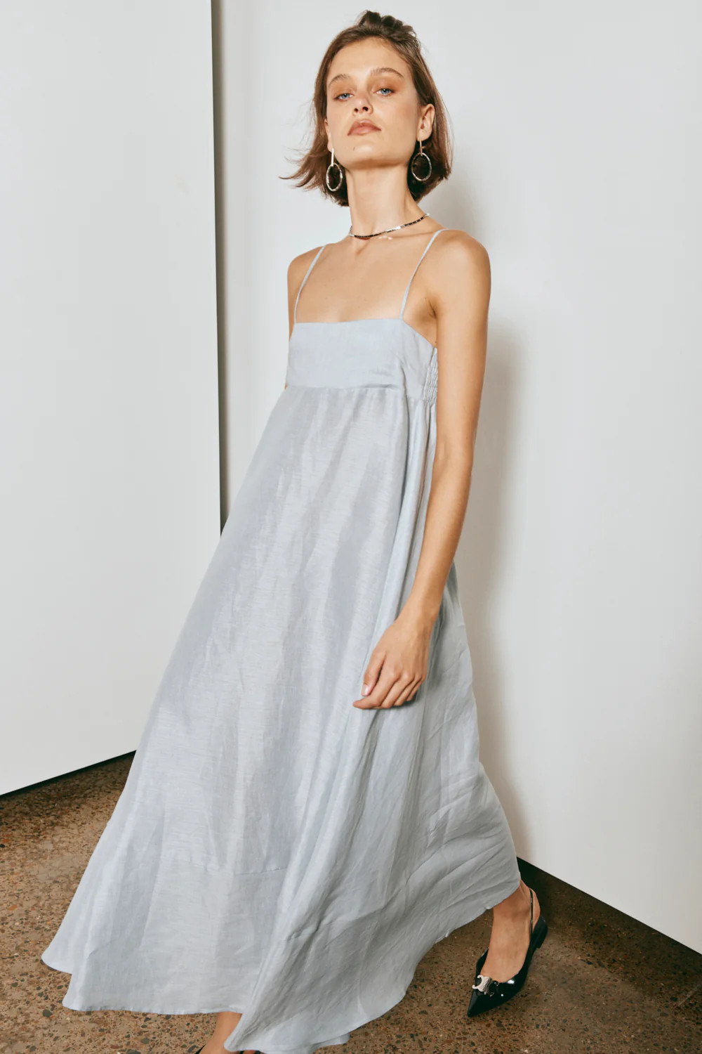 Behati Linen Maxi Dress Sky | VRG Grl