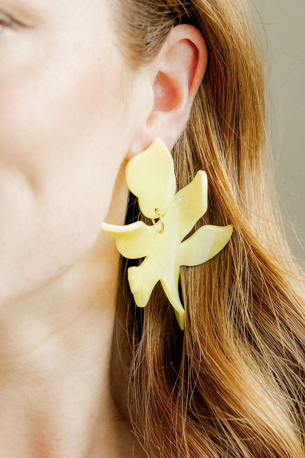 Flora Acetate Statement Earrings - Butter Yellow - LINNY CO | LINNY CO LLC
