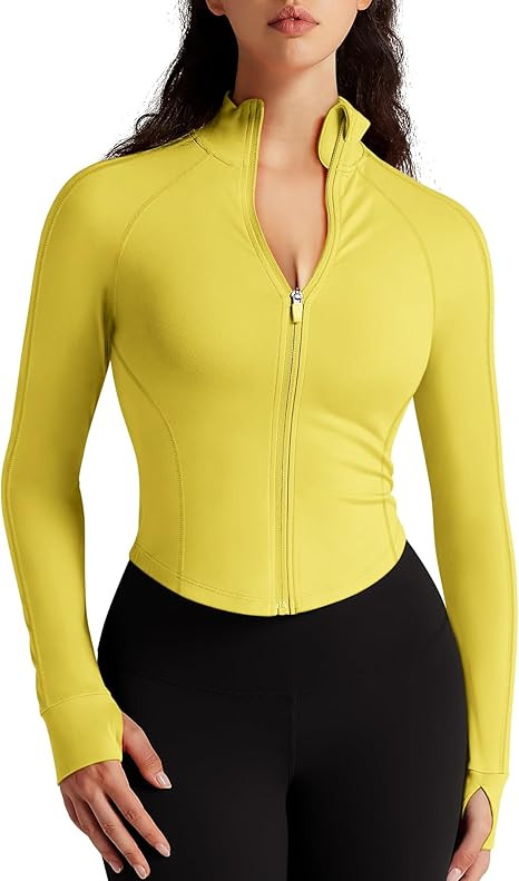 Womens Zip Up Bbl Jacket Lightweight Cropped Athletic Jacket Track Gym Workout Jackets for Runnin... | Amazon (US)