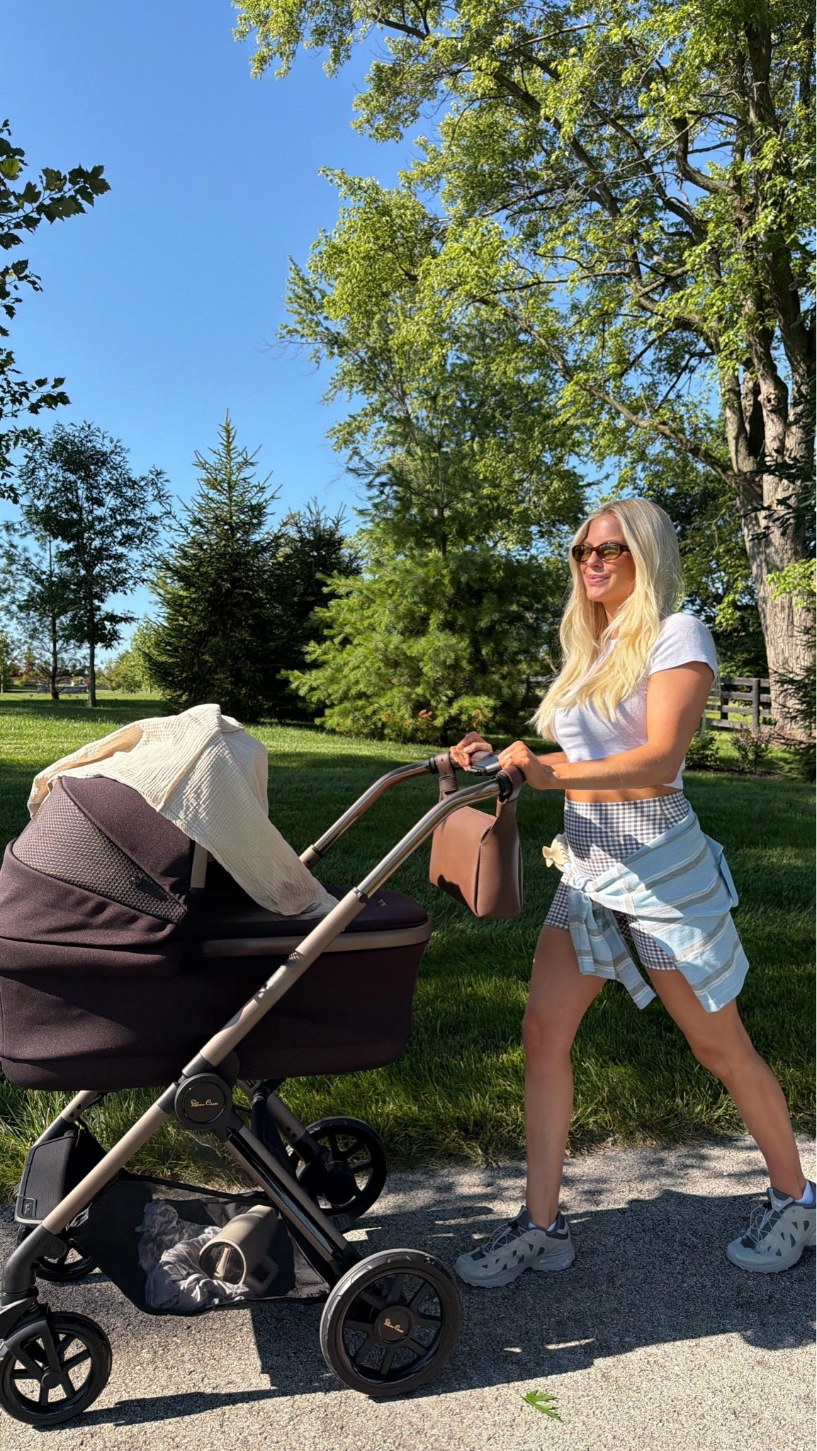 SIZE: medium in tee, sweater, & shorts, shoes run tts! Stroller & bassinet in color ganache! #kathleenpost Errands outfit, postpartum look

#LTKootd #LTKmomlife #LTKdayinmylife