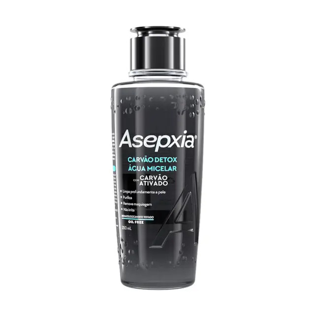 Água Micelar Facial Asepxia Carvão Detox Oil Free com 200ml em promoção | Droga Raia | DrogaRaia (BR)