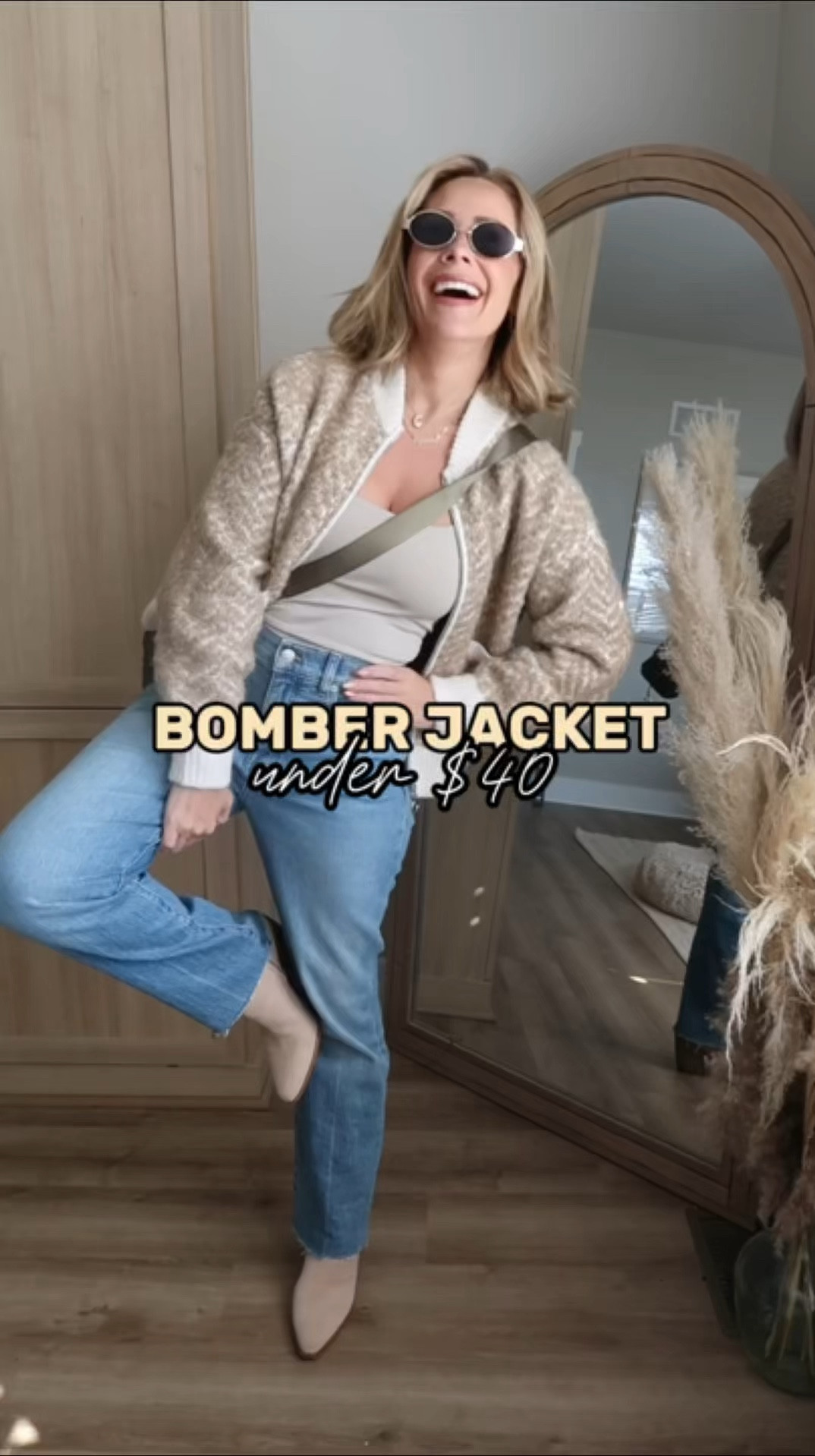 When I tell you I had to blink twice at this price tag thinking it was missing an extra 0…👀 this jacket is under $40!🤯🙌🏼 A great staple for fall layering and holiday events🍂✨TTS S / 4 / 27”

Target, bomber jacket, fall jacket, denim, jeans, bodysuit, neutral fashion, booties,  crossbody bag, target purse, wide leg jeans, medium wash jeans, sojos sunglasses, sunnies, Amazon sunnies, Claire Tammaro 

#LTKSeasonal #LTKVideo #LTKFindsUnder50