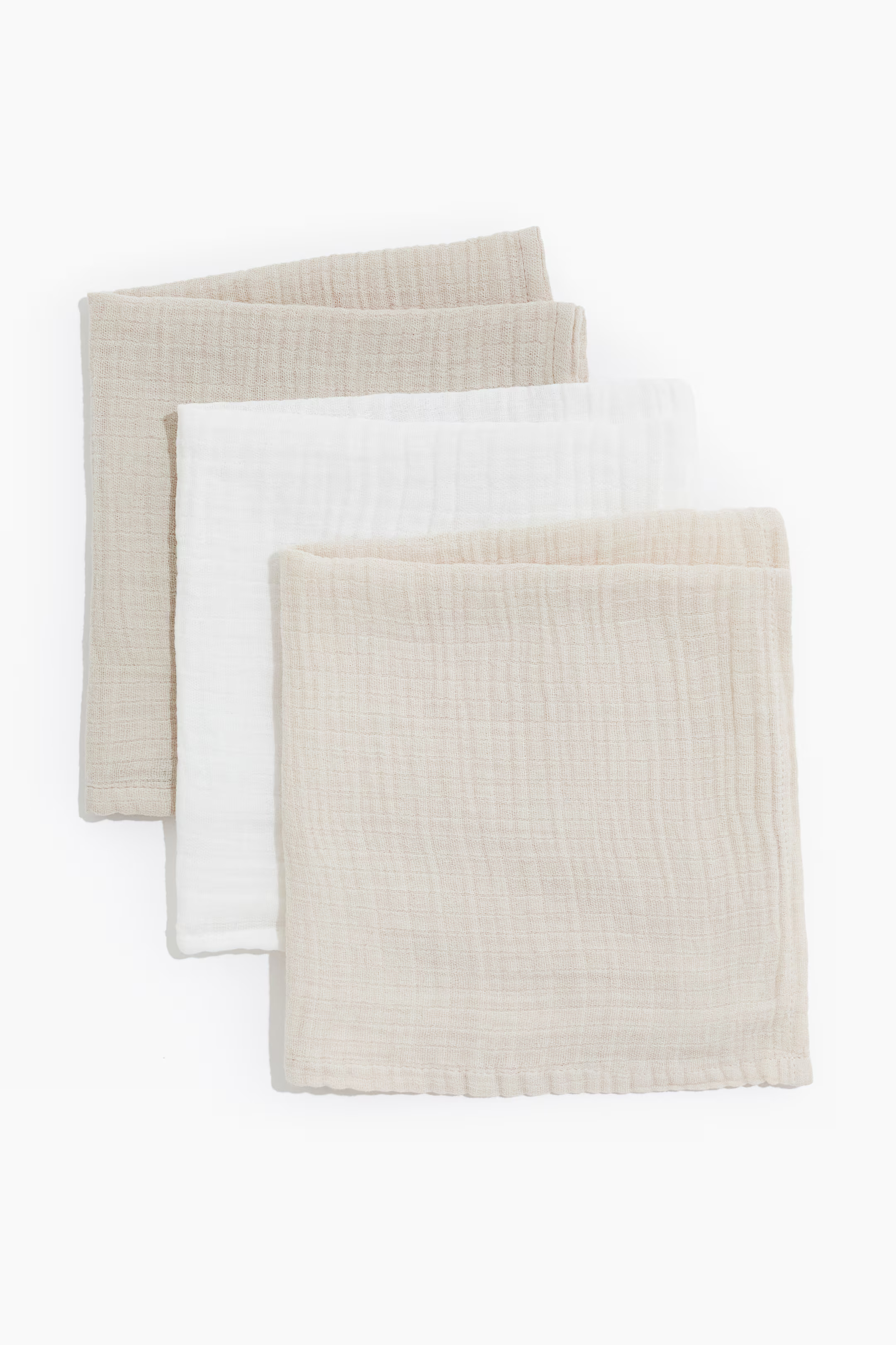 3-pack Muslin Comfort Blankets - Light beige/white - Home All | H&M US | H&M (US + CA)