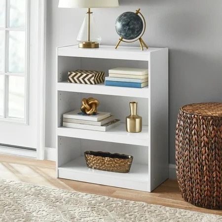Mainstays Framed 3-Shelf Bookcase White | Walmart (US)