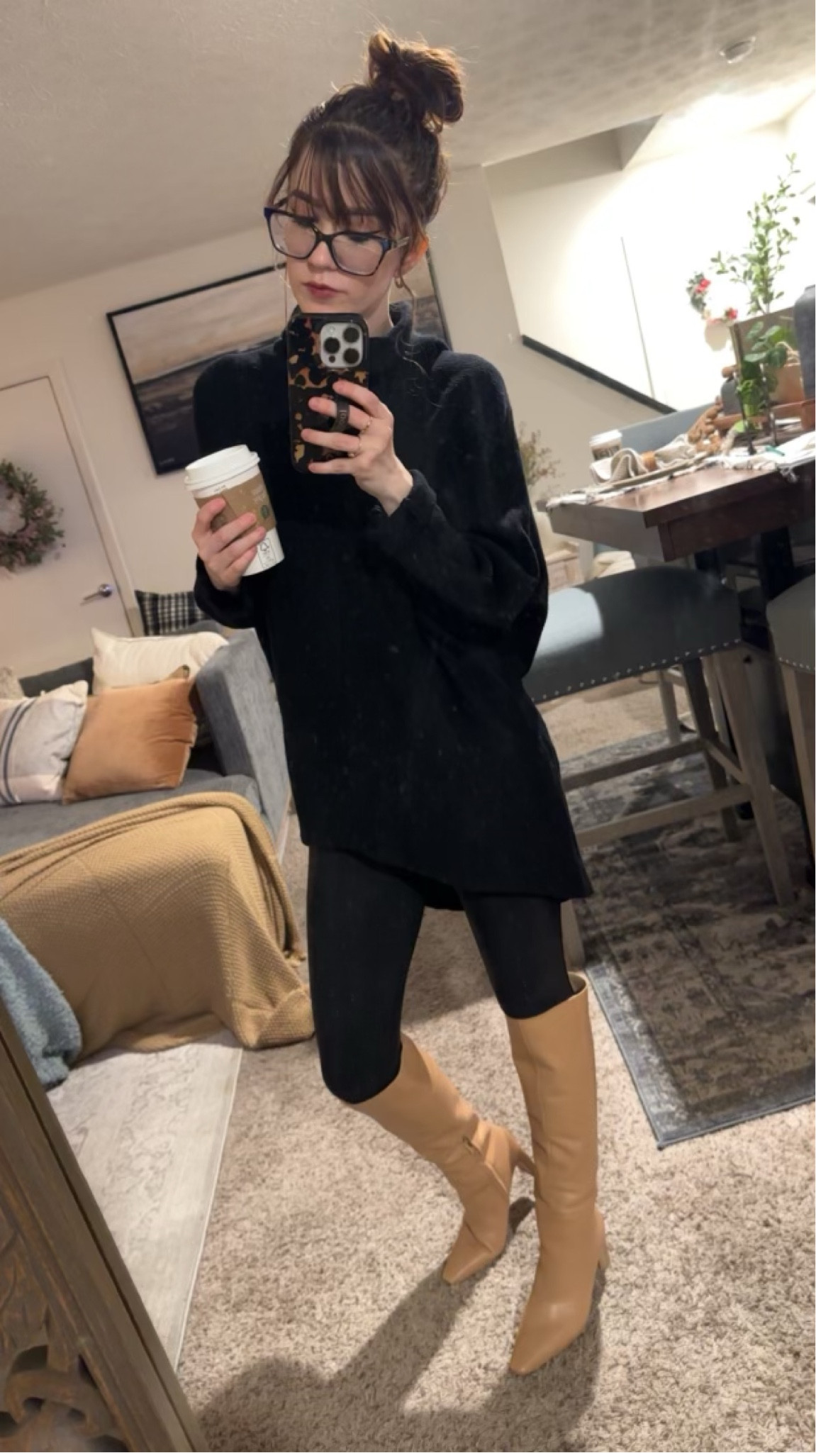 Amazon tunic sweater and spanx faux leather leggings! Wearing size XS…I am 5’1 for reference! 

#LTKstyletip #LTKworkwear