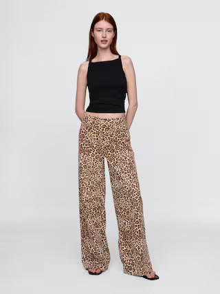 Mid Rise UltraSoft Leopard Baggy Jeans | Gap (US)