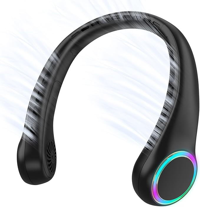 Neck fan, Portable Fan with 5-17H Lifespan, 4000mAh Neck fan air conditioner with 3 Adjustable Sp... | Amazon (US)