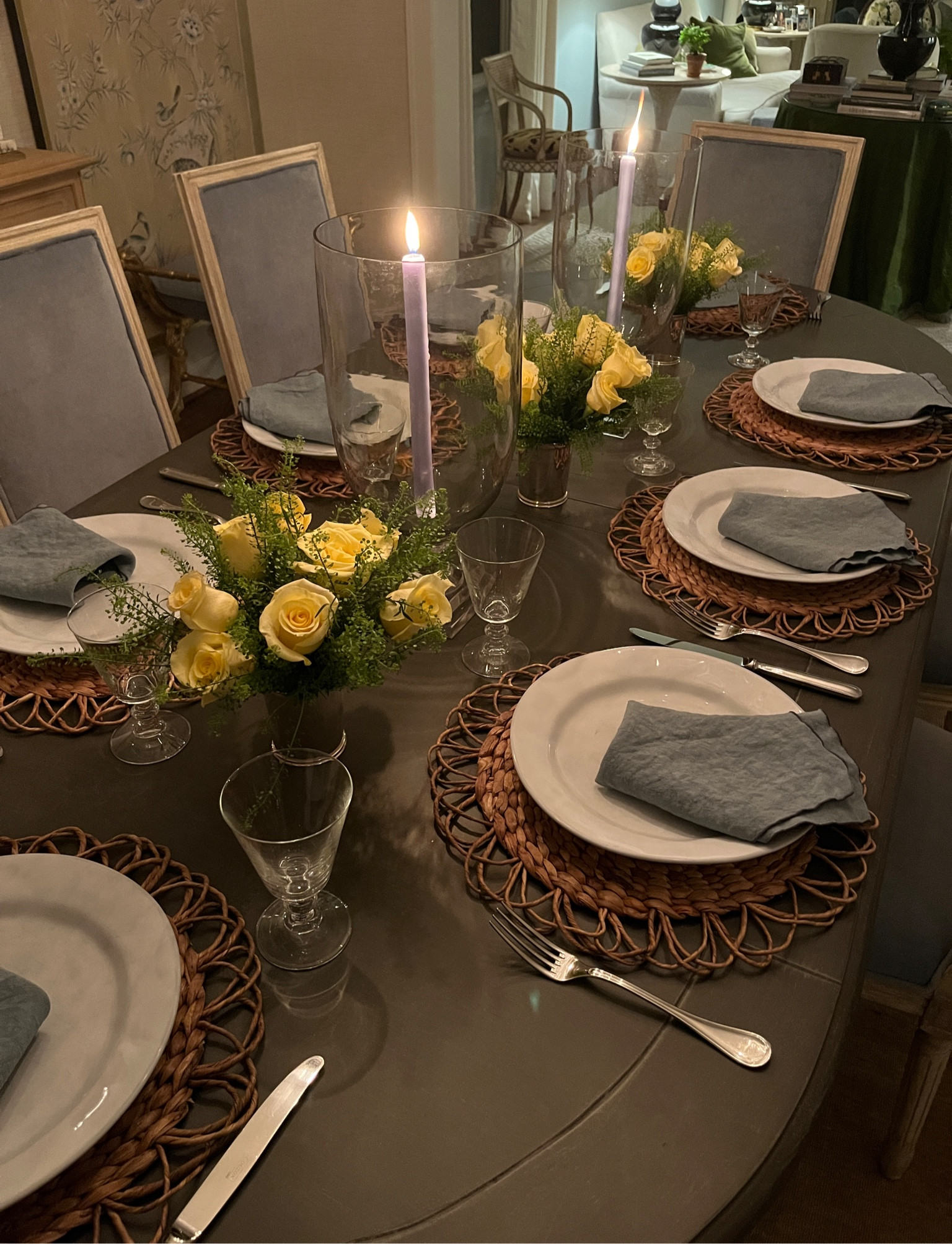 A quick and pretty table setting for a girls’ night at home. A lineup of silver julep cups with flowers are an easy centerpiece! 

#LTKHome #LTKParties