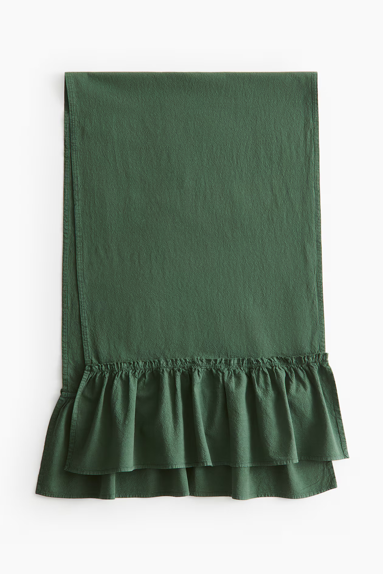 Ruffle-trimmed Table Runner - Dark green - Home All | H&M US | H&M (US + CA)