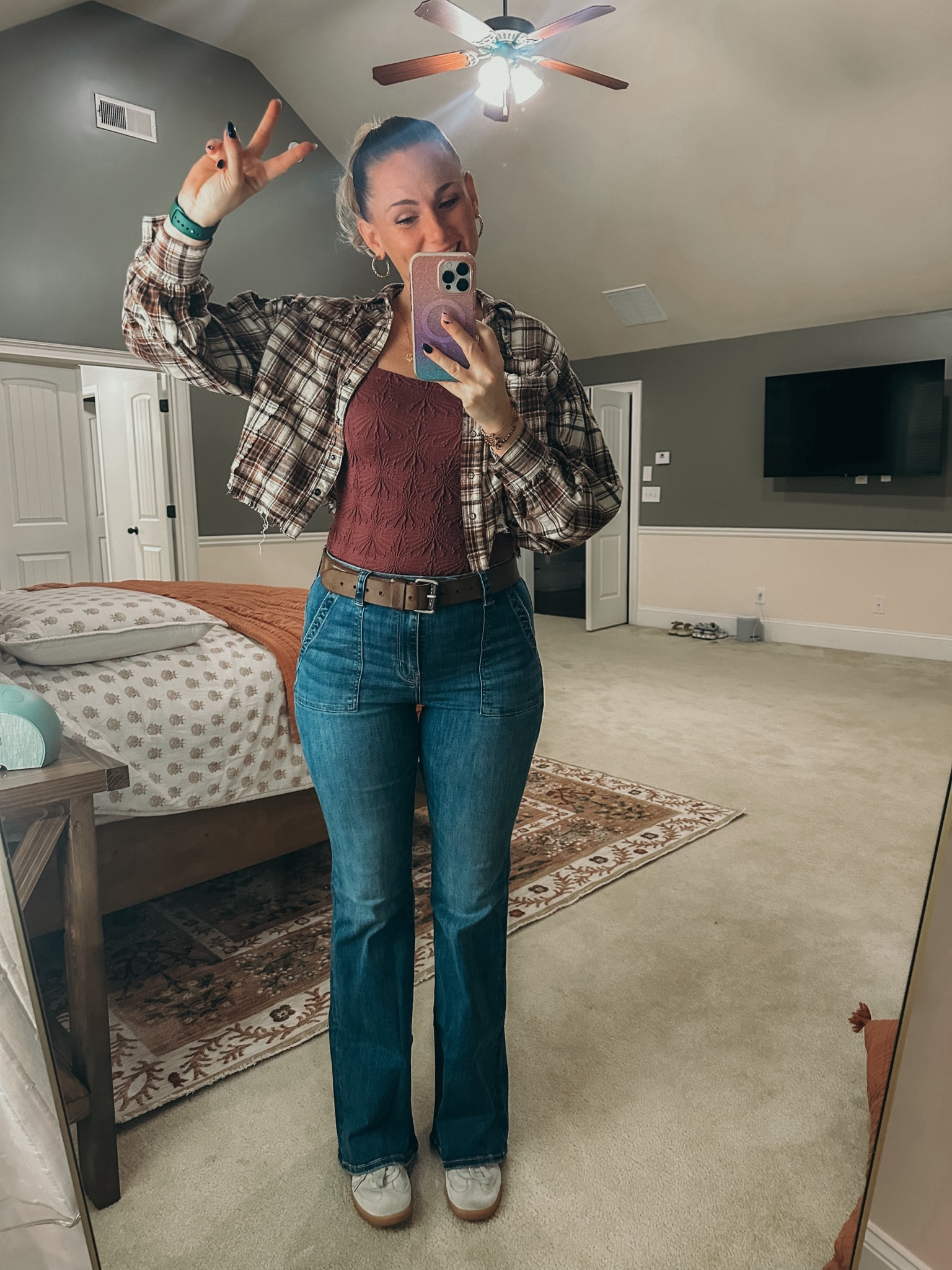 Perfect #tallgirl jeans for pairing with sneakers. I’m 5’9 and 165lbs wearing size 10 long. To pair with heels, I’d do size 10 x-long #americaneagle shirt is small/medium and jacket is X-S #altrdstate

#LTKCyberWeek #LTKmidsize #LTKstyletip