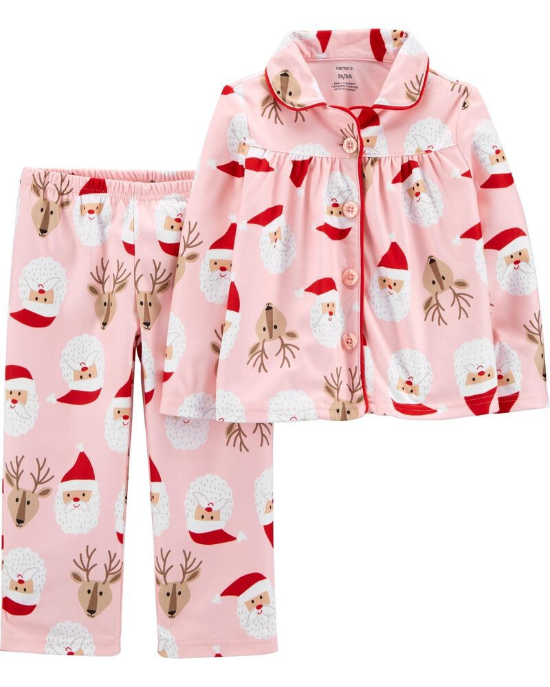 2-Piece Santa Coat-Style Fleece PJs | Carter's