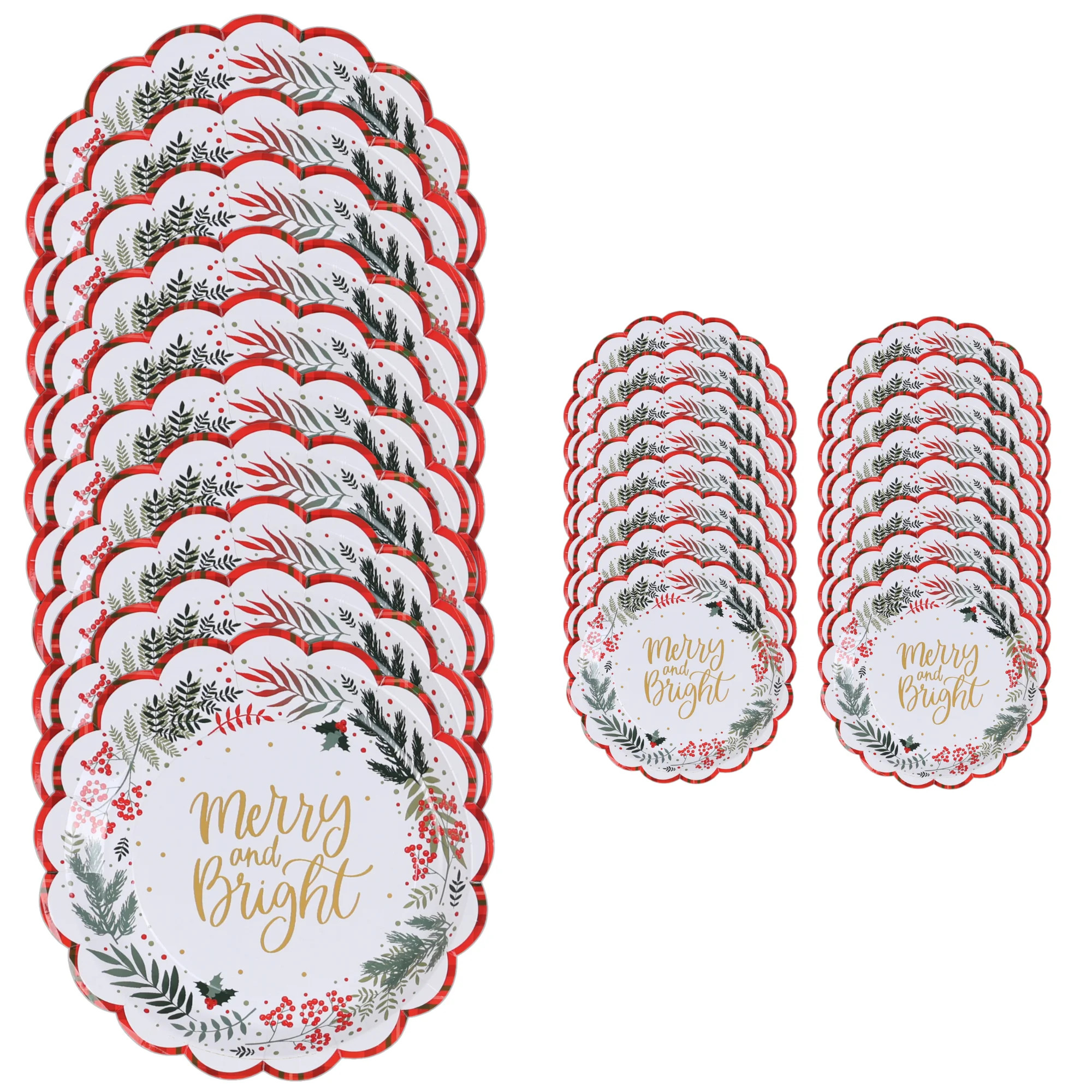 Clear Above Holiday Paper Plates Set – 26 Pcs Disposable Tableware (10 Dinner + 16 Dessert) –... | Walmart (US)