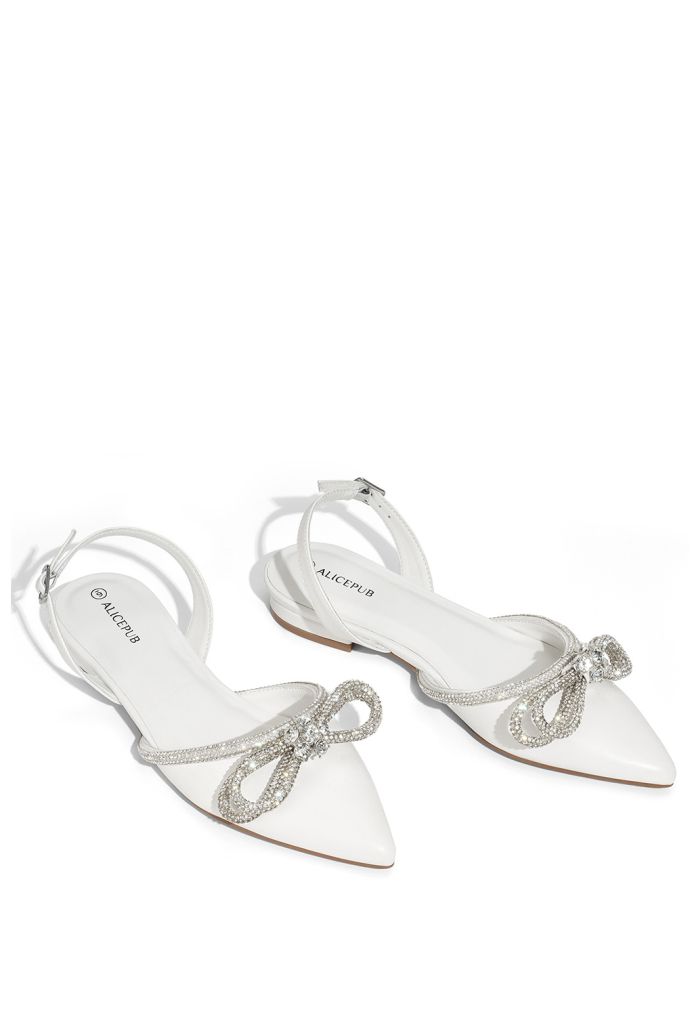 Women's Glitter Bow Slingback Sandals | AW Bridal