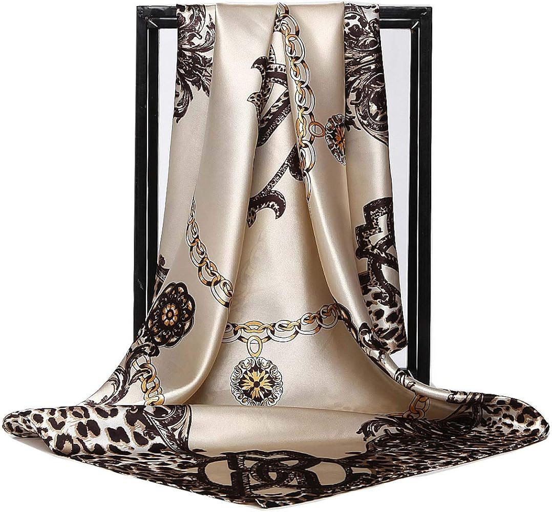 Damen Seide Schal Gürtel Muster Groß Quadrat Satin Kopftuch Kopfschmuck 88,9 cm, 30#, 88.9 cm | Amazon (DE)