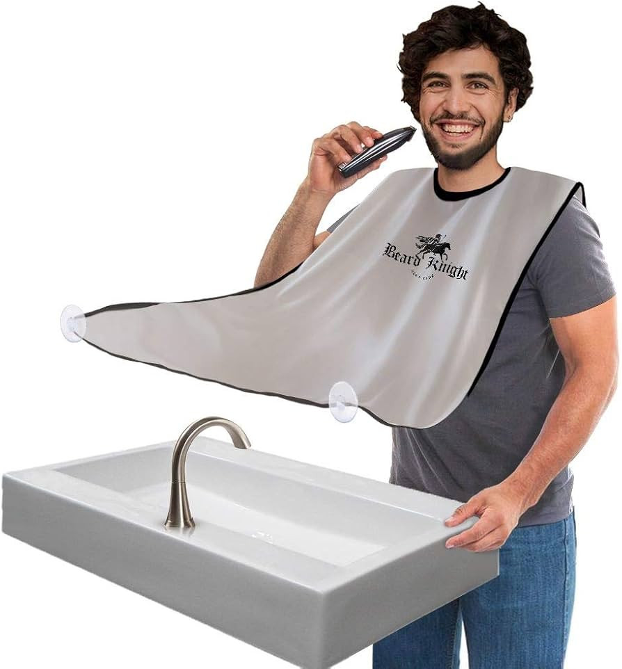 Beard Apron, Hair Clippings Catcher with Bag, Grooming Cape Apron, Beard Catcher for Shaving Trim... | Amazon (US)