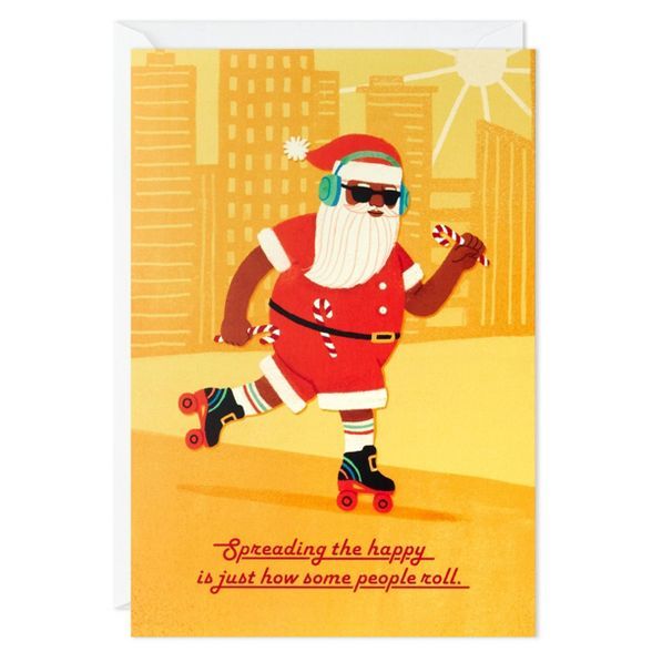 16ct Hallmark Roller Blade Santa Holiday Greeting Cards | Target