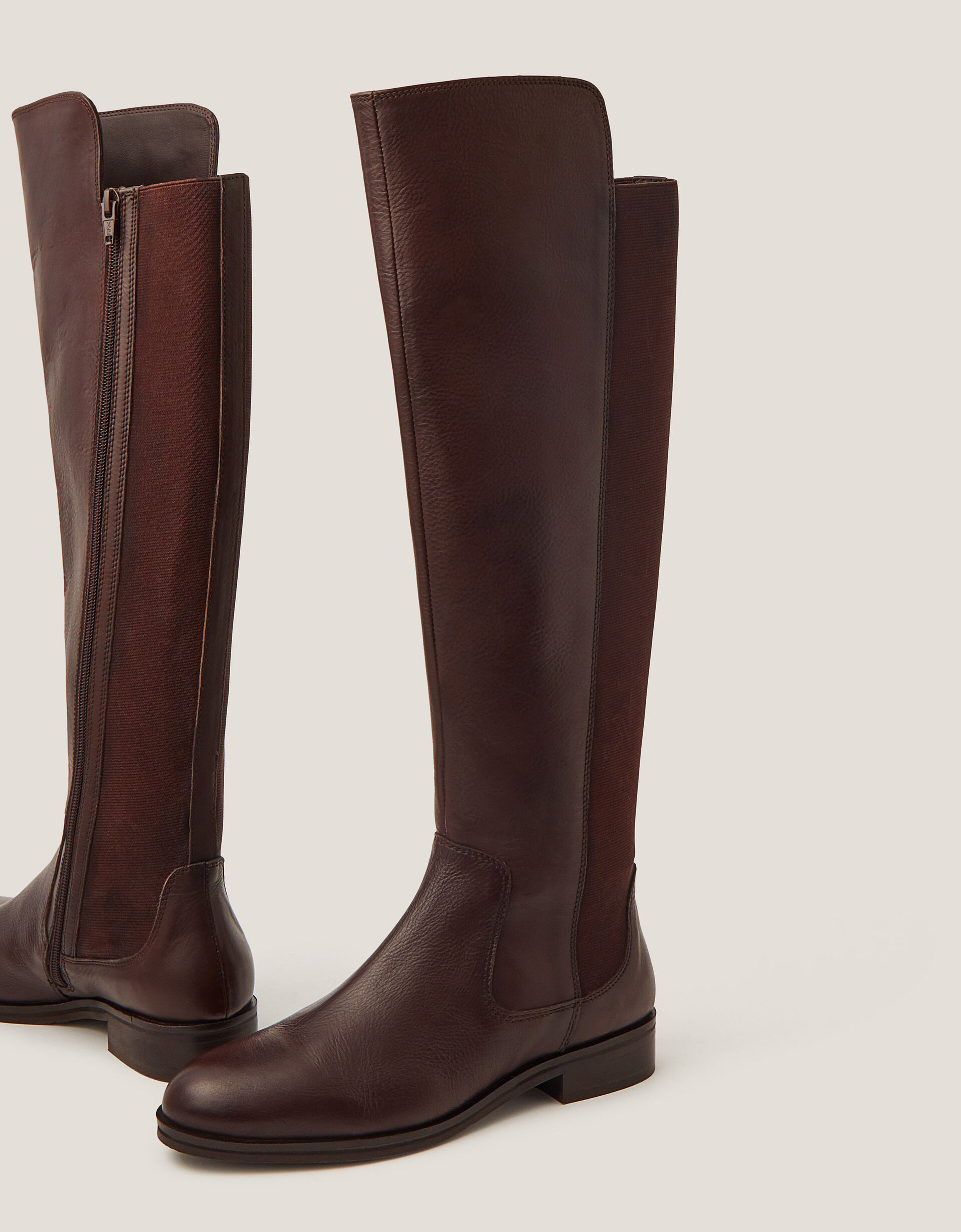 Una Leather Knee High Boots Brown | Monsoon (UK)