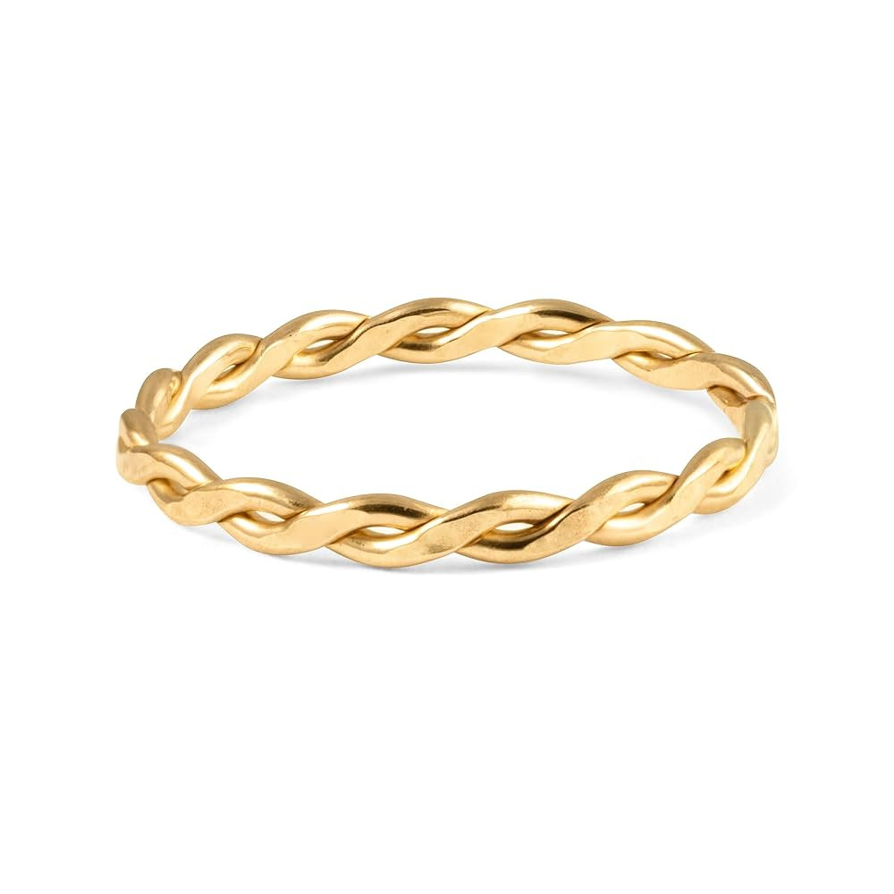 Dainty14k Gold Filled Rings For Women & Girls Braided Thin Stacking Ring | Non-Tarnish Simple & Minimalist Gold Ring | Gold Band | Waterproof Everyday Wear | Made in USA (8) | Amazon (US)