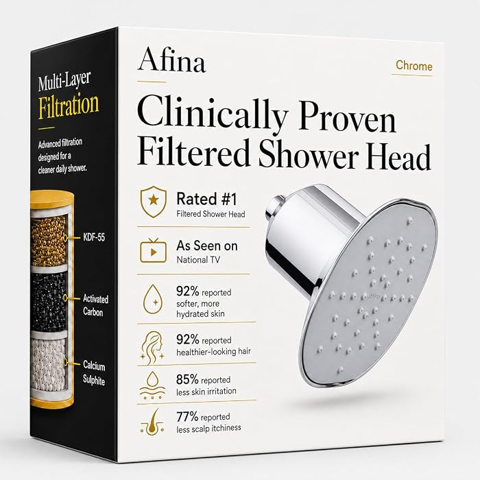 Afina Filtered Shower Head, High Pressure Rainfall (Chrome) | Amazon (US)