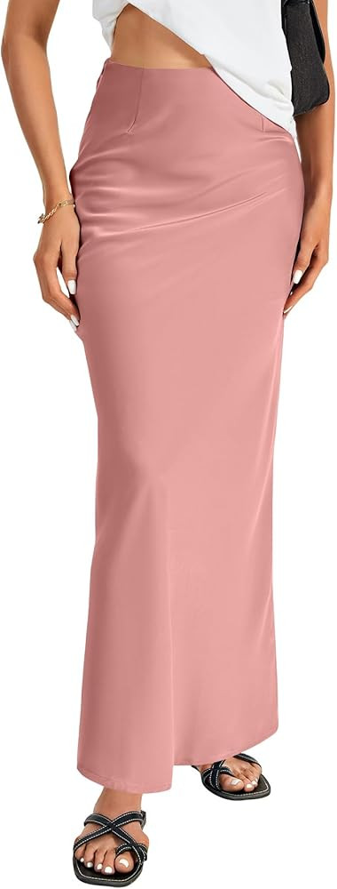 Vrtige Satin Silky Maxi Long Skirt | Amazon (US)