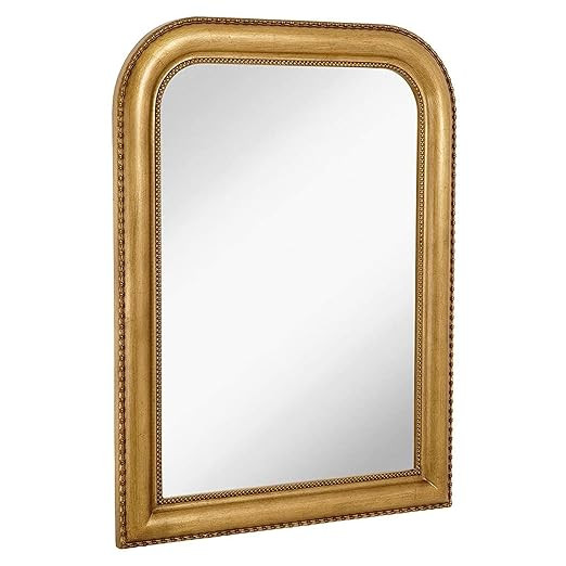 Hamilton Hills 40" x 30" Classic Gold Mirror - Rich Framed Top Round Corner- Thick Arched Top Ric... | Amazon (US)