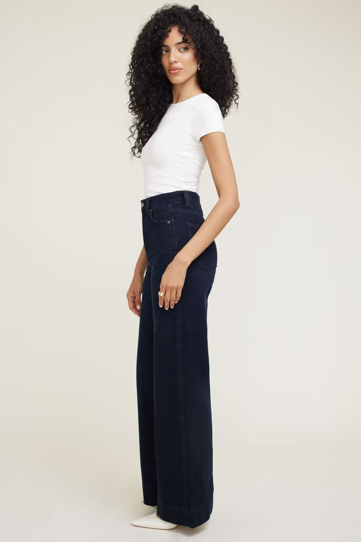 Lennon Ultra High Rise Wide Leg Column Jeans | Dynamite Clothing