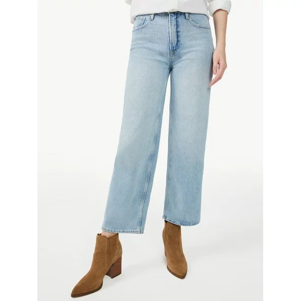 Free Assembly Women's Cropped Wide Leg Jeans | Walmart (US)