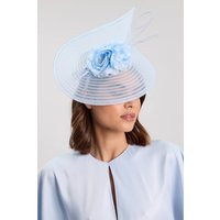 Asymmetric Disk Flower Detailed Fascinator, pale blue | PrettyLittleThing UK