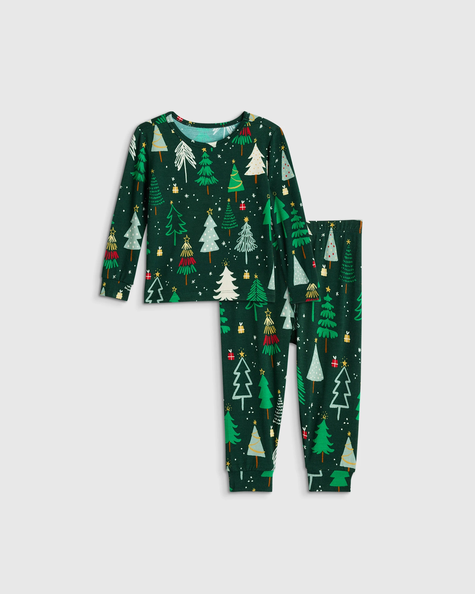 Quince | Bamboo Long Sleeve Pants Pajama Set in Ditsy Floral, Size 12-18M | Quince
