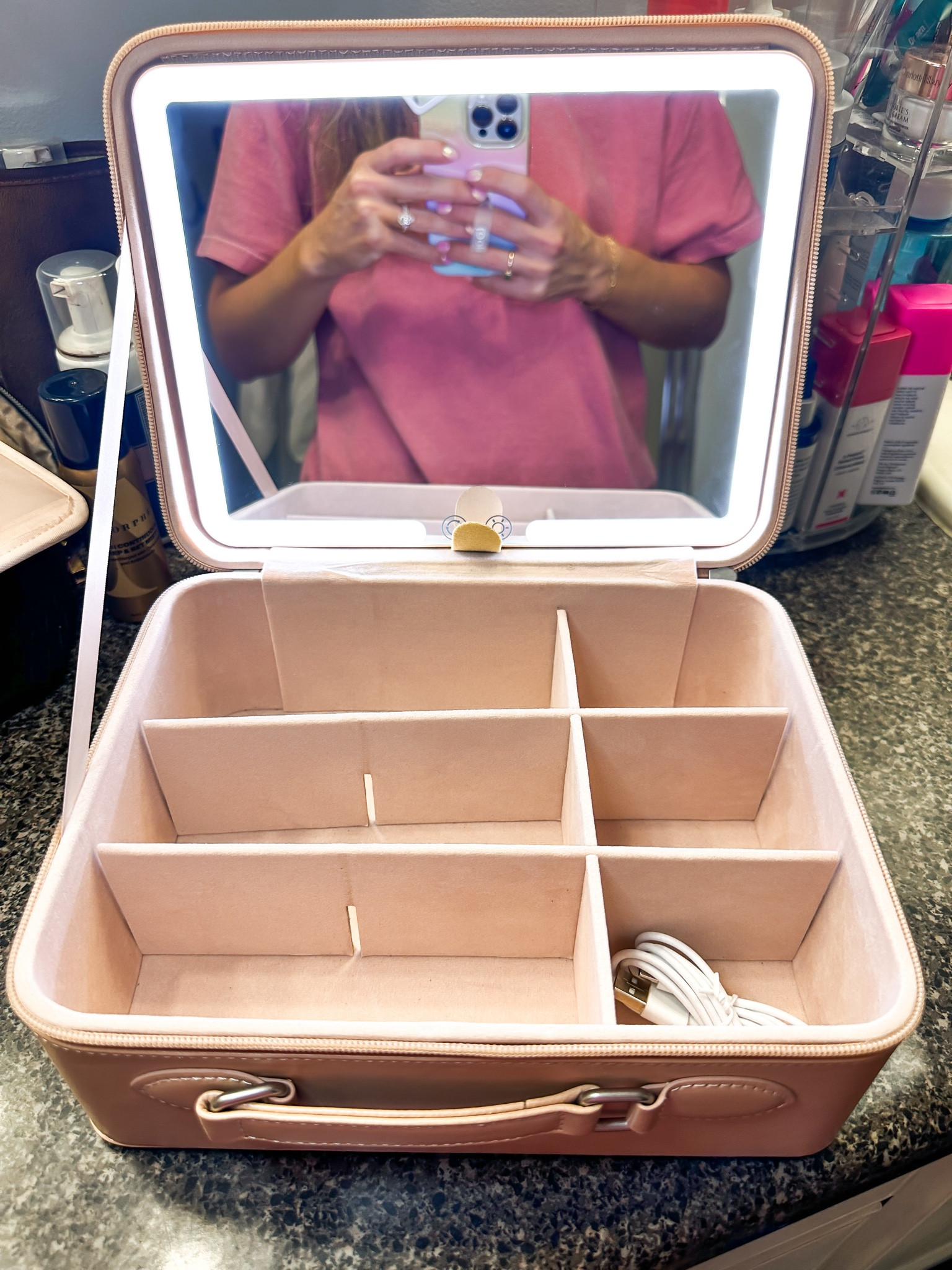 Vanity Planet make up bag

Lighted mirror inside, tons of space & it attaches to your suitcase handle! Checks all the boxes 🤩

#LTKbeauty #LTKitbag #LTKGiftGuide
