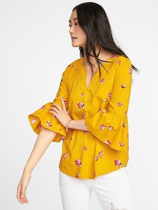 Relaxed Bell-Sleeve Blouse for Women | Old Navy US