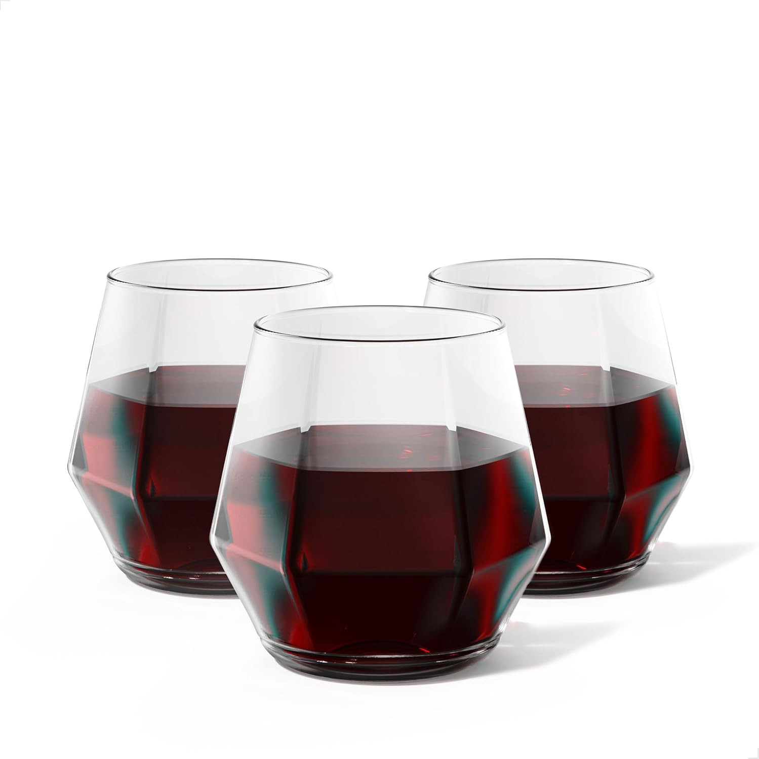 Tossware POP 12 oz. Diamond Vino Stemless Plastic Wine Glass Set - Clear Plastic Wine Glasses for... | Amazon (US)