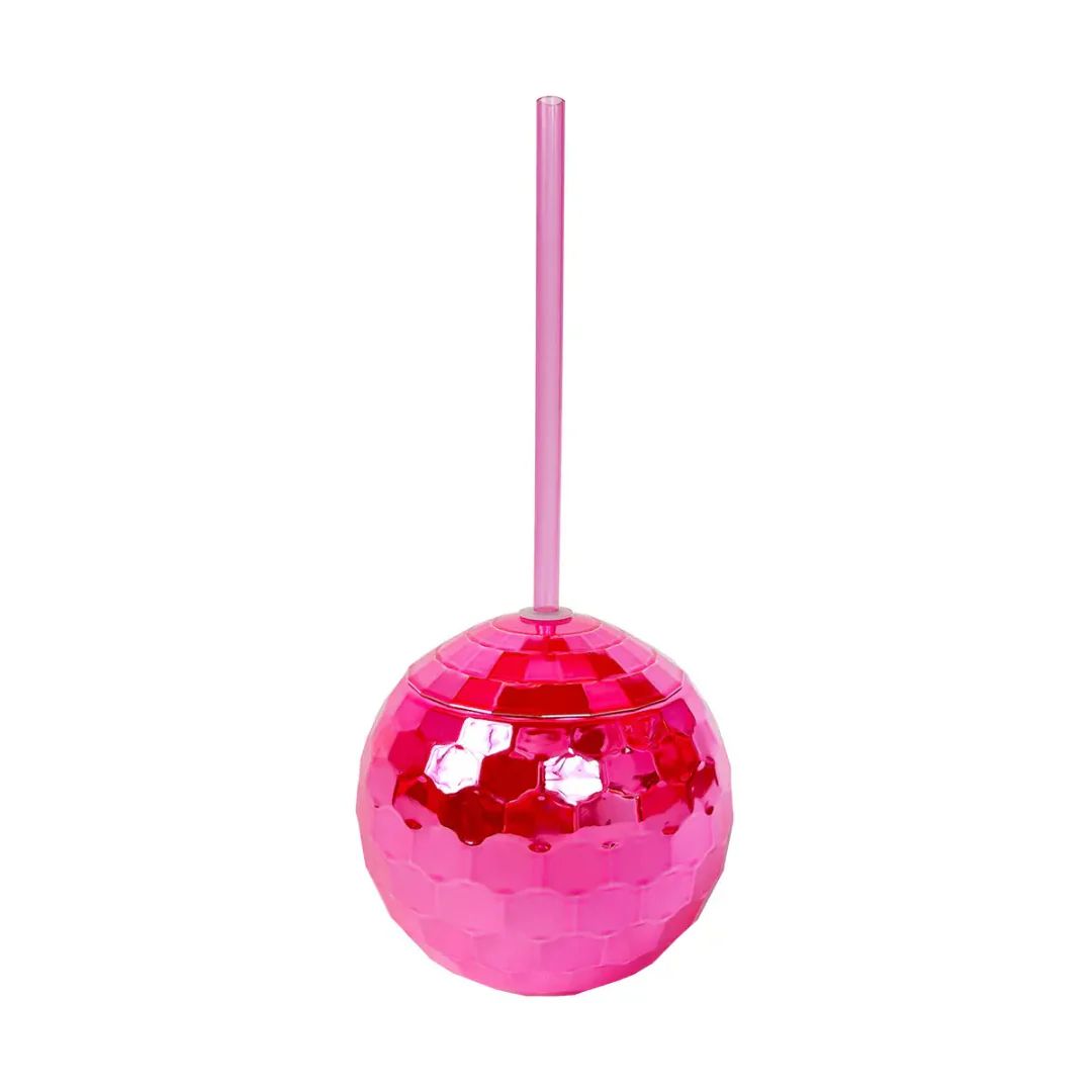 Hot Pink Disco Ball Drink Tumbler | Ellie and Piper