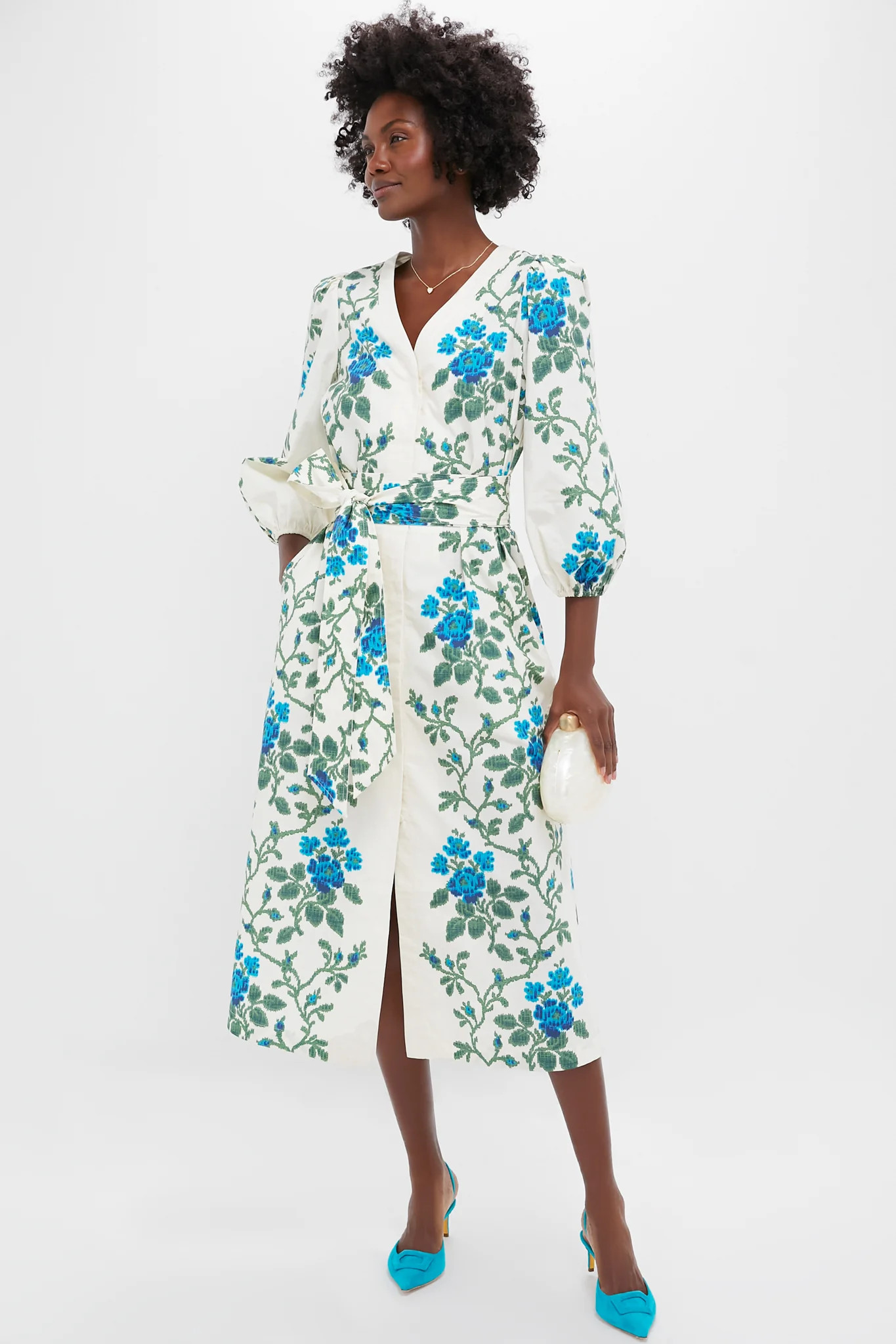 Cerulean Vine Cotton Poplin Lachlan Dress | Tuckernuck (US)
