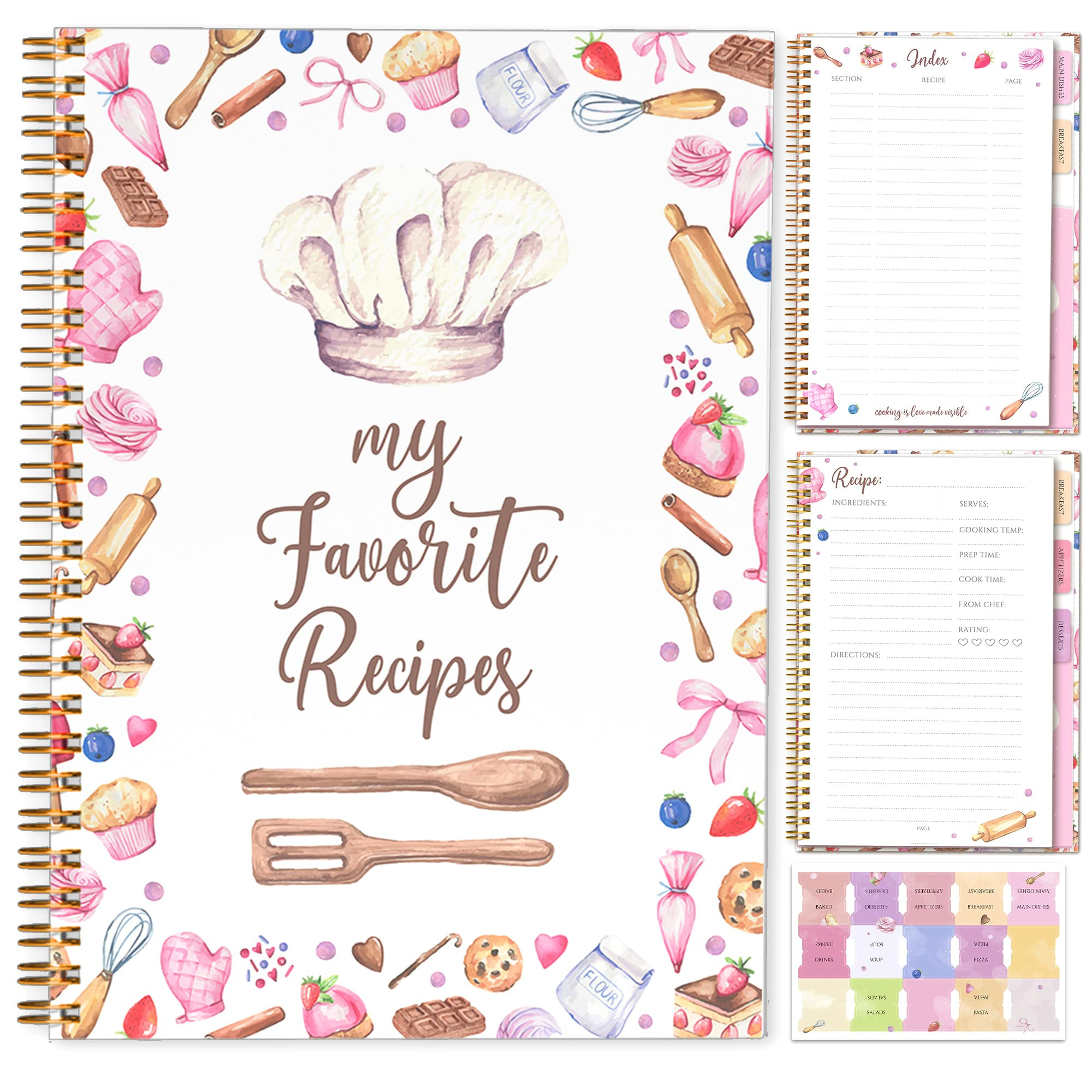 Recipe Book to Write in Your Own Recipes, 7"x10" Blank Recipe Book, Durable Hardcover Family Reci... | Amazon (US)