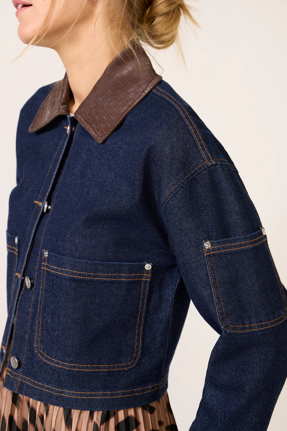 Combo Collar Denim Jacket | Evereve
