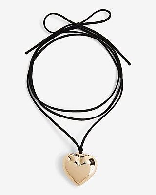 Heart Charm Wrap Choker Necklace | Express