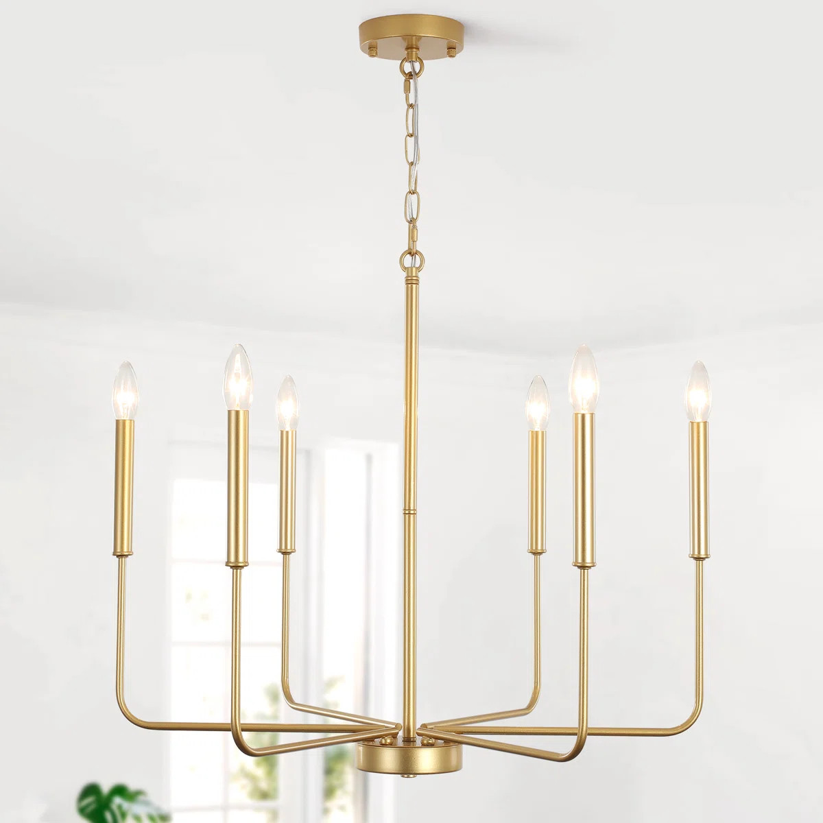 Lily-Louise 6- Light Classic / Traditional Farmhouse Rustic Iron Candle Chandelier for Bedroom,Li... | Wayfair North America