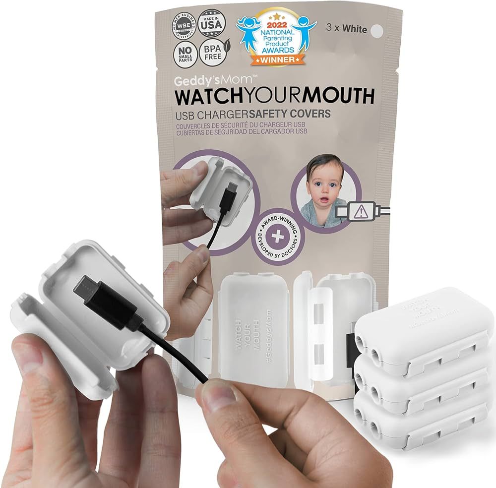 Amazon.com: Watch Your Mouth Baby Proof Cord Cover | Award-Winning USB Charger Cover for Baby Pro... | Amazon (US)