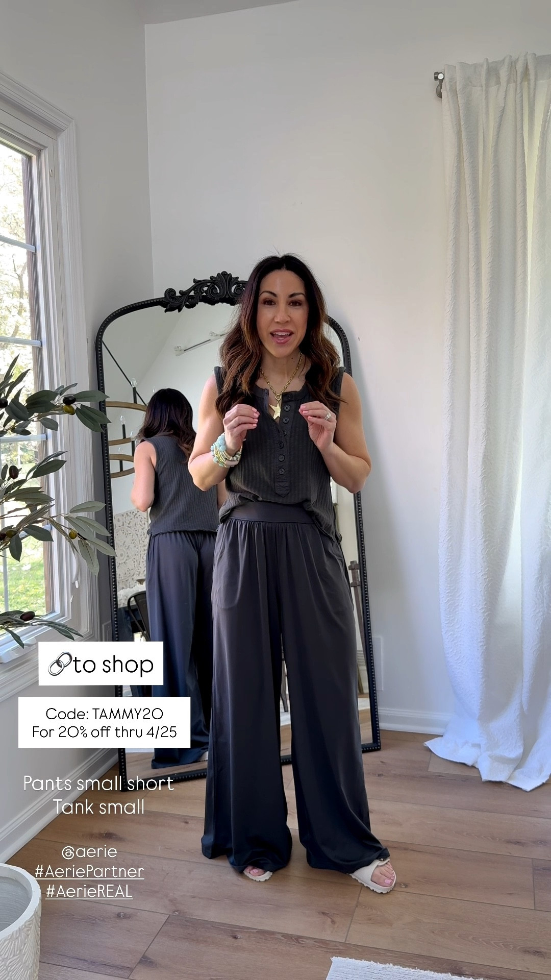 Code: TAMMY20. Oh happy day! I've got a code for @Aerie and the cutest new spring outfits in this Aerie haul. New pants, denim shorts, sets and all the comfy mom on the go looks. Use my stackable code TAMMY20 for 20% off sitewide (excludes clearance and 3rd party) thru 4/25! #AeriePartner #AerieREAL #aerie #ad 

Shorts small. Wide leg pants small short. Green pants Xs short. Denim shorts small. Orange sweatshirt XS. Tee/tank small. Gauze top small. Zip up small. Taupe sweatshirt small but need XS. Blue sweatshirt small. Joggers XS short. 

Aerie 

#LTKxAerie #LTKPetite #LTKSaleAlert

#LTKPetite #LTKxAerie #LTKSaleAlert