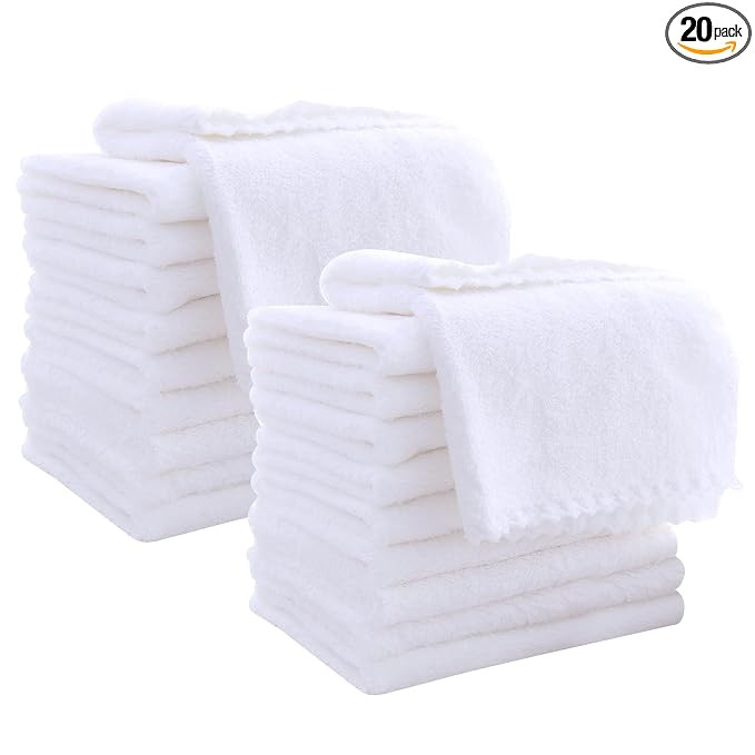 20 Pack Large Burp Cloths for Baby - 20" by 10" Ultra Absorbent Burping Cloth, Hand Washcloths, N... | Amazon (US)
