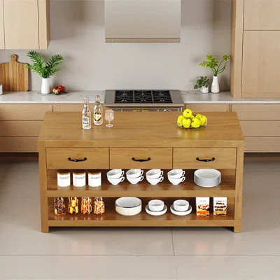 Petinka Modern Solid Pine Wood Kitchen Islands | Wayfair North America