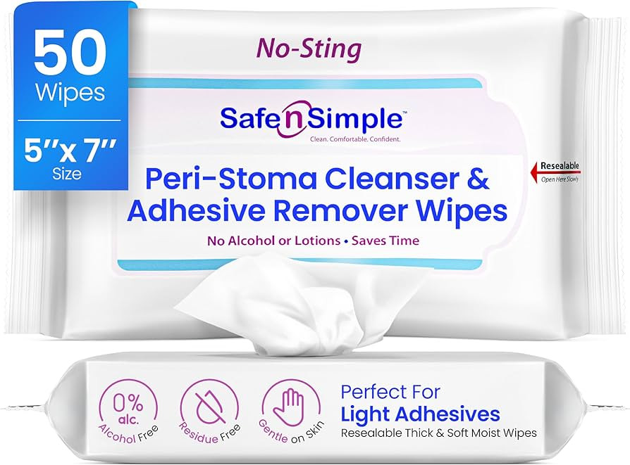 Safe n’ Simple Resealable Adhesive Remover Wipes for Skin - 50 Large 5"x7" No Sting Alcohol Fre... | Amazon (US)