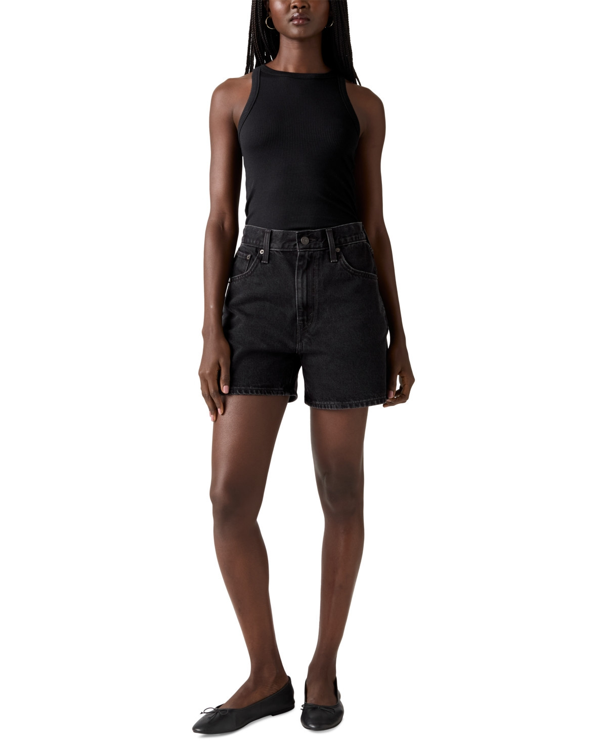 Levi's Women's Cotton Cinch-Waist Denim Shorts - Open Mind - Black | Macy's