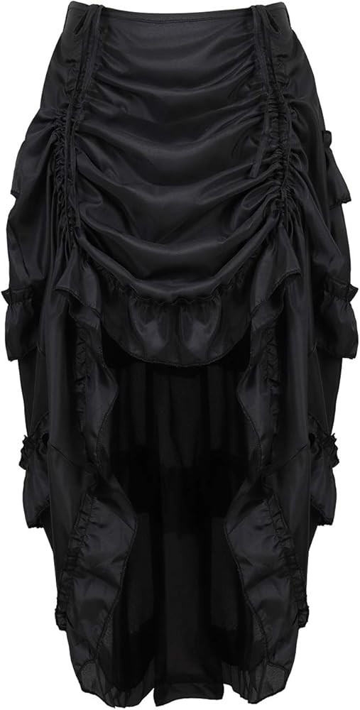 Zhitunemi Women's Steampunk Skirt Ruffle High Low Outfits Gothic Plus Size Pirate Dressing | Amazon (US)